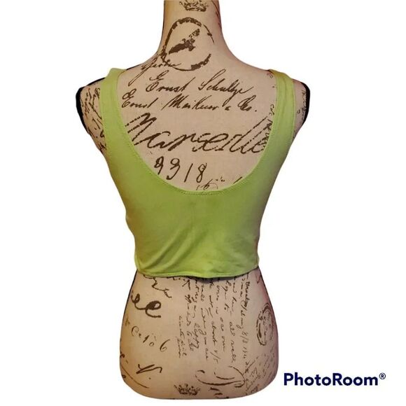 TOPSHOP Neon Green Crop Top-Ladies Size Petite 4 - Picture 3 of 5